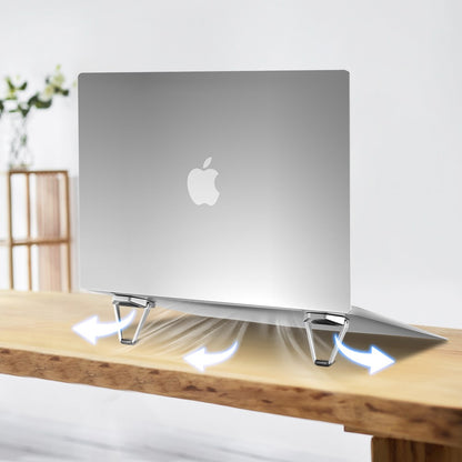 R-JUST 1 Pair Shield Shape Foldable Laptop Desktop Holder Riser Aluminium Alloy Notebook Stand