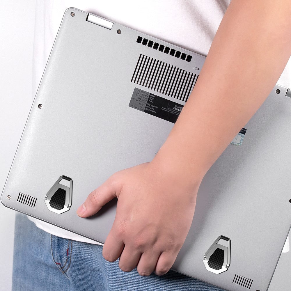 R-JUST 1 Pair Shield Shape Foldable Laptop Desktop Holder Riser Aluminium Alloy Notebook Stand