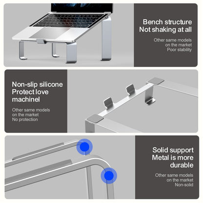 R-JUST Aluminum Alloy Notebook Bracket Raise Computer Desktop Laptop Heat Dissipation Anti-Skid Stand