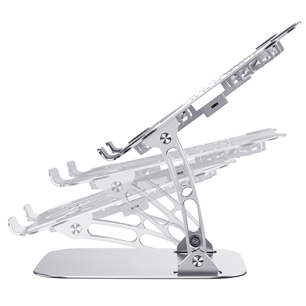 R-JUST HZ13 Aluminum Alloy Laptop Stand Mount Notebook Riser Bracket with Double Cooling Fan