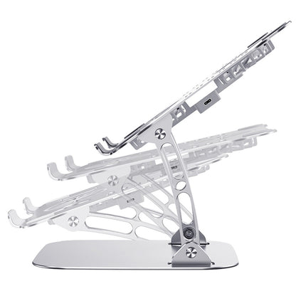 R-JUST HZ13 Aluminum Alloy Laptop Stand Mount Notebook Riser Bracket with Double Cooling Fan