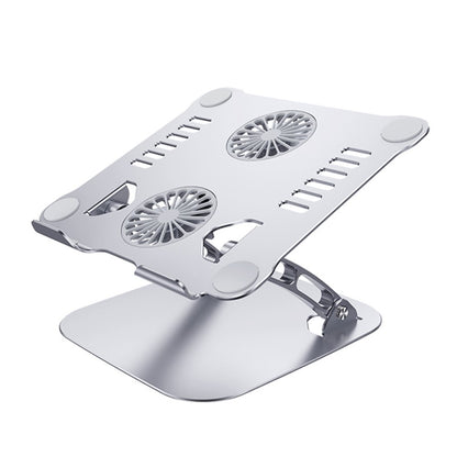 R-JUST HZ13 Aluminum Alloy Laptop Stand Mount Notebook Riser Bracket with Double Cooling Fan