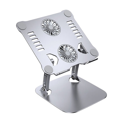 R-JUST HZ13 Aluminum Alloy Laptop Stand Mount Notebook Riser Bracket with Double Cooling Fan