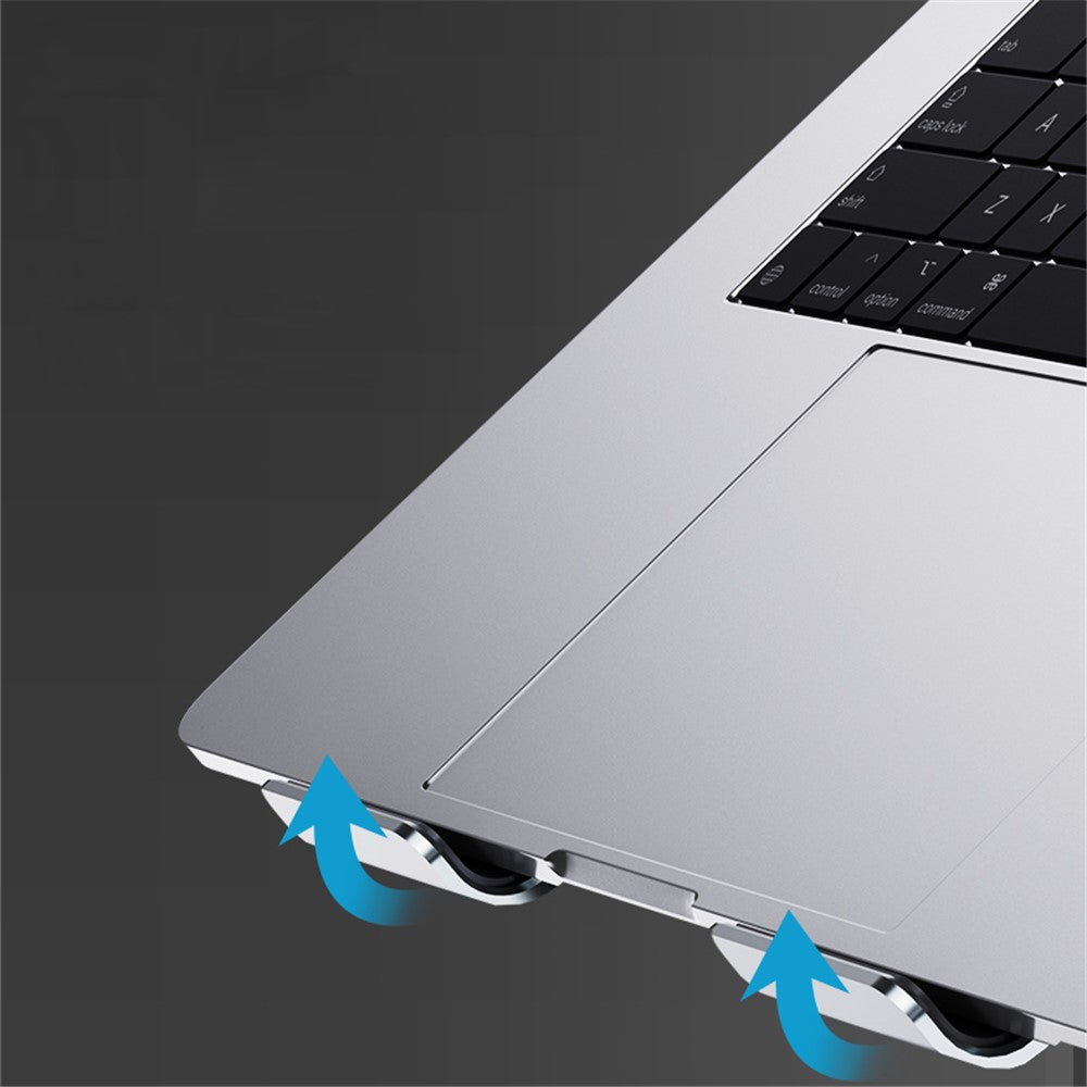 R-JUST HZ13 Aluminum Alloy Laptop Stand Mount Notebook Riser Bracket with Double Cooling Fan
