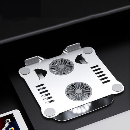 R-JUST HZ13 Aluminum Alloy Laptop Stand Mount Notebook Riser Bracket with Double Cooling Fan