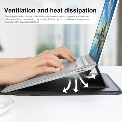 PU Leather Waterproof Laptop Sleeve Bag Horizontal Carrying Pouch for MacBook Air 13.3 inch