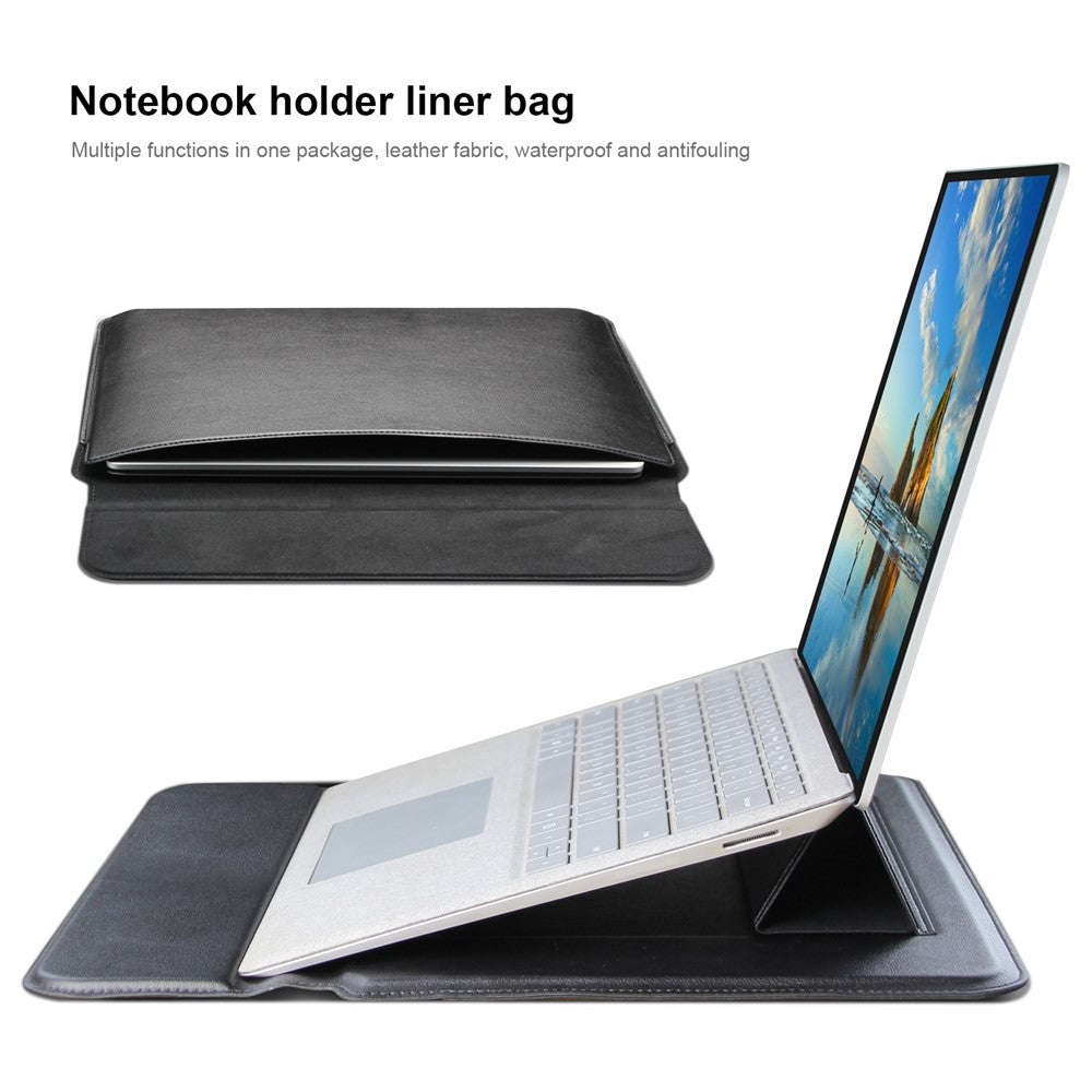Stylish Waterproof PU Leather Notebook Sleeve Bag Laptop Horizontal Carrying Pouch for 15.4 inches Laptop
