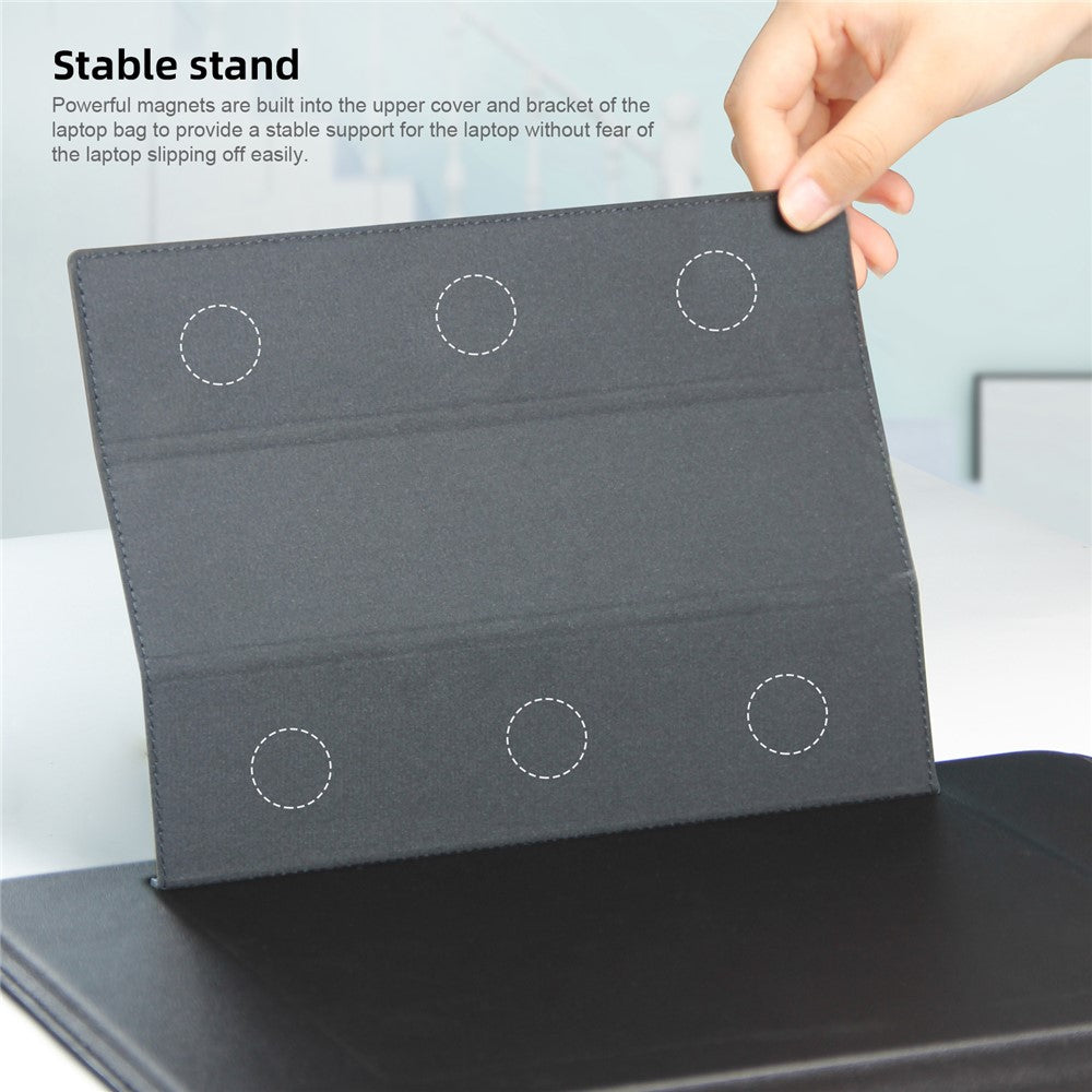 Stylish Waterproof PU Leather Notebook Sleeve Bag Laptop Horizontal Carrying Pouch for 15.4 inches Laptop