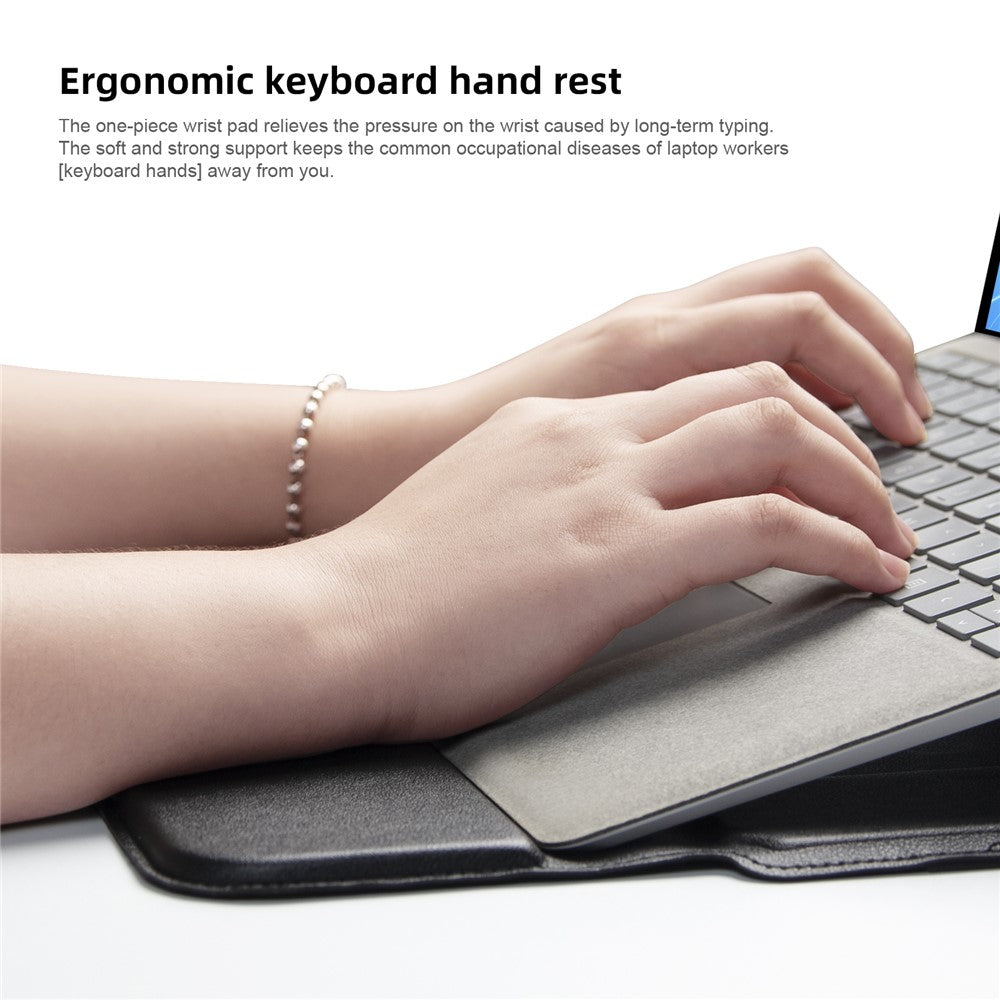 Stylish Waterproof PU Leather Notebook Sleeve Bag Laptop Horizontal Carrying Pouch for 15.4 inches Laptop