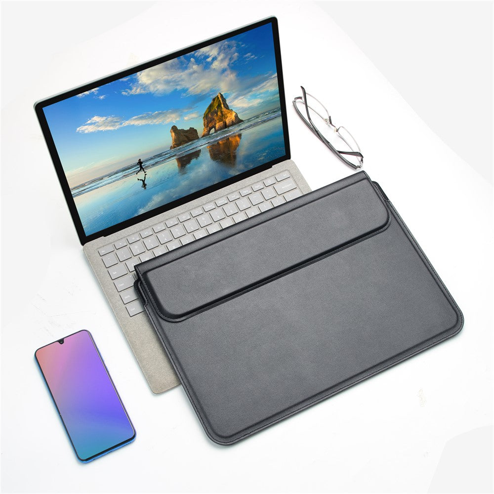 Stylish Waterproof PU Leather Notebook Sleeve Bag Laptop Horizontal Carrying Pouch for 15.4 inches Laptop