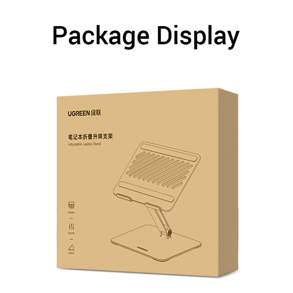 UGREEN 40291 Folding Aluminum Laptop Stand with Multi-Angle Adjustable Portable Desktop Tablet Holder for MacBook Air Pro Computers