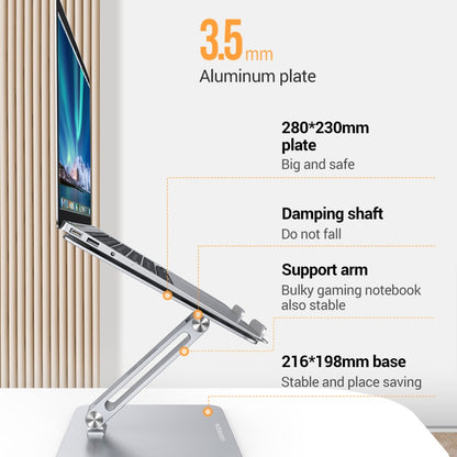 UGREEN 40291 Folding Aluminum Laptop Stand with Multi-Angle Adjustable Portable Desktop Tablet Holder for MacBook Air Pro Computers