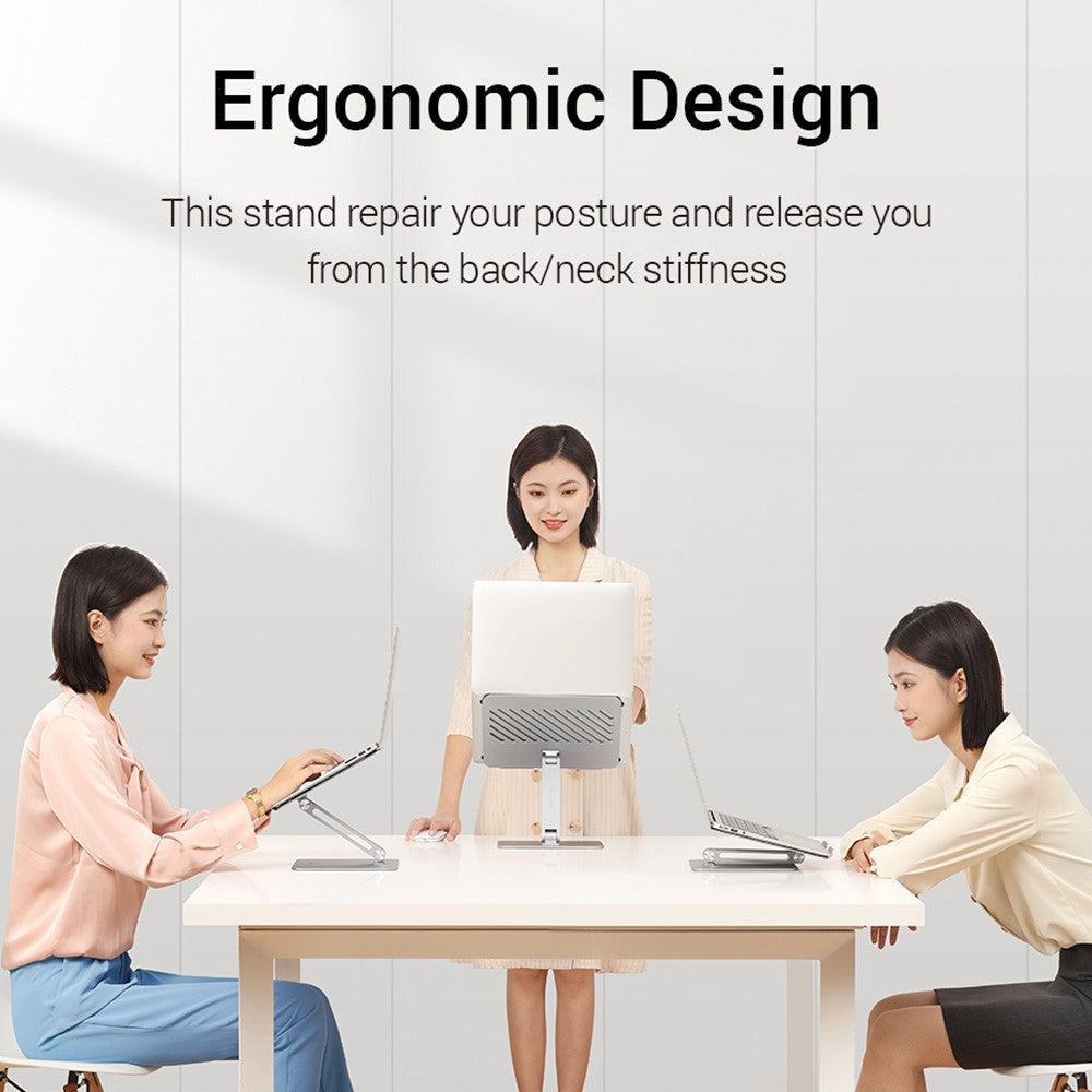 UGREEN 40291 Folding Aluminum Laptop Stand with Multi-Angle Adjustable Portable Desktop Tablet Holder for MacBook Air Pro Computers