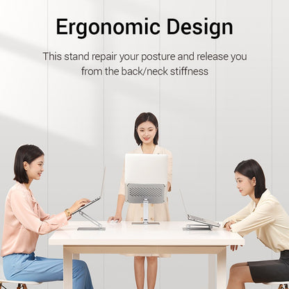 UGREEN 40291 Folding Aluminum Laptop Stand with Multi-Angle Adjustable Portable Desktop Tablet Holder for MacBook Air Pro Computers