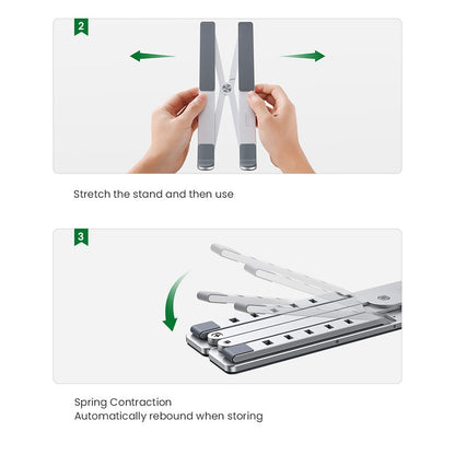 UGREEN 20642 Adjustable Folding Aluminum Laptop Stand Multi-Angle Portable Desktop Computer Holder for MacBook Air Pro Laptops