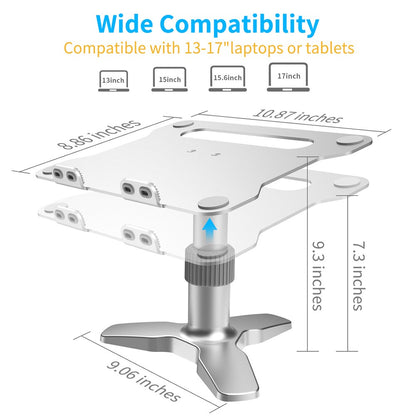 L2 Aluminum Laptop Stand Multi-Angle Adjustable Portable Desktop Tablet Holder with Heat Dissipation Hole for MacBook Air Pro/iPad