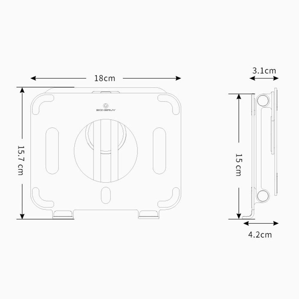 BONERUY L04mini 360 Degree Rotating Tablet Holder Hollow Heat Dissipation Aluminum Alloy Foldable Cradle for iPad