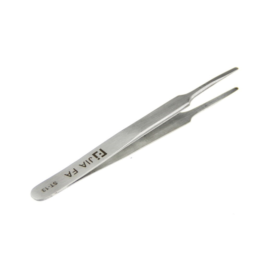 ST-13 High Strength Stainless Steel Flat Tipped Straight Tweezers Professional Tool
