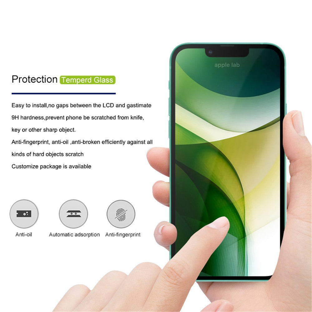 AMORUS Silk Printing High Definition Full Glue Tempered Glass Film Full Screen Covering Protector for iPhone 13 Pro Max / 14 Plus