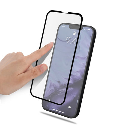 AMORUS Silk Printing High Definition Full Glue Tempered Glass Film Full Screen Covering Protector for iPhone 13 Pro Max / 14 Plus