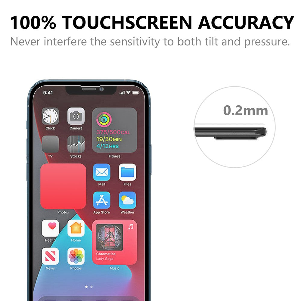 For iPhone 13 Pro / iPhone 13 6.1-inch 2Pcs 9H Hardness Ultra-thin Clear 2.5D Tempered Glass Screen Protector