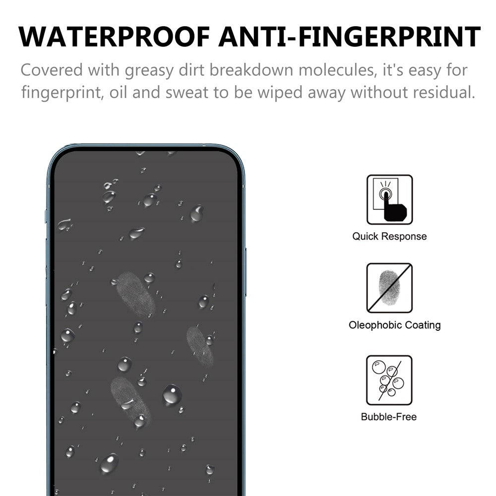 Full Glue Tempered Glass Screen Protector with Black Edges for iPhone 13 Pro Max / 14 Plus