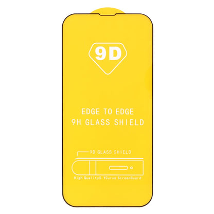 (Full Glue) 9D Full Screen Coverage Silk Print Tempered Glass Protective Film for iPhone 13 / 13 Pro / 14