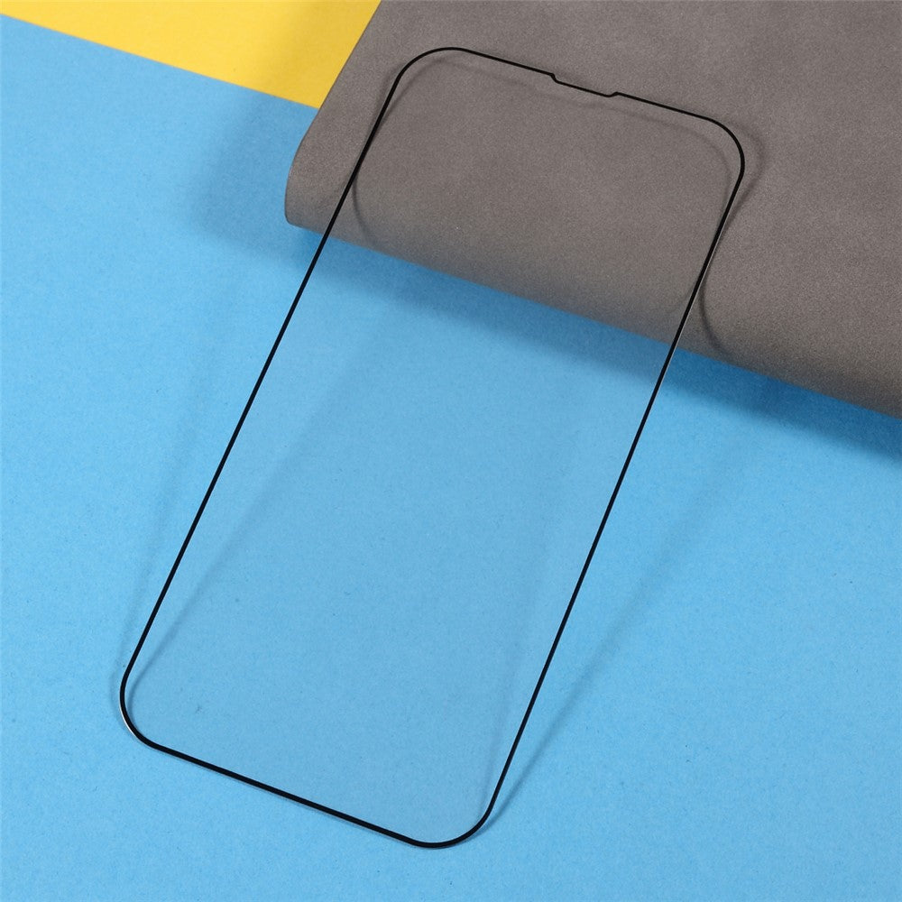 (Full Glue) 9D Full Screen Coverage Silk Print Tempered Glass Protective Film for iPhone 13 / 13 Pro / 14