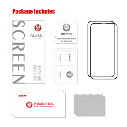 2Pcs / Set HAT PRINCE 0.26mm 9H 2.5D Full Screen Tempered Glass Full Glue Ultra Clear Screen Protector for iPhone 13 Pro Max / 14 Plus
