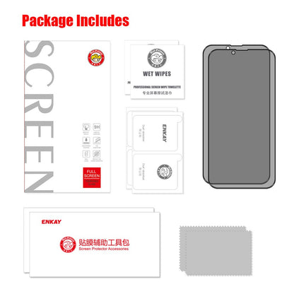 ENKAY HAT PRINCE 2Pcs / Set Complete Covering 28° Anti-spy Tempered Glass Screen Protectors Films for iPhone 13 Pro Max / 14 Plus