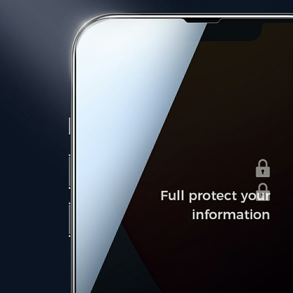 JOYROOM Anti-spy Privacy Protection Silk Print Tempered Glass Full Screen Protector Film for iPhone 13 / 13 Pro / 14