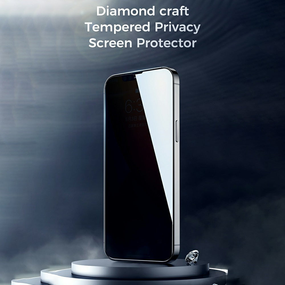 JOYROOM Anti-peep Silk Print Full Glue Tempered Glass Screen Protector for iPhone 13 Pro Max / 14 Plus