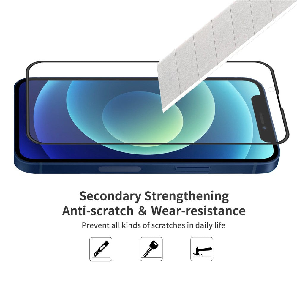 2Pcs / Set HAT PRINCE 9H Anti-Scratch Full Coverage Full Glue Clear Tempered Glass Screen Protector for iPhone 13 / 13 Pro / 14