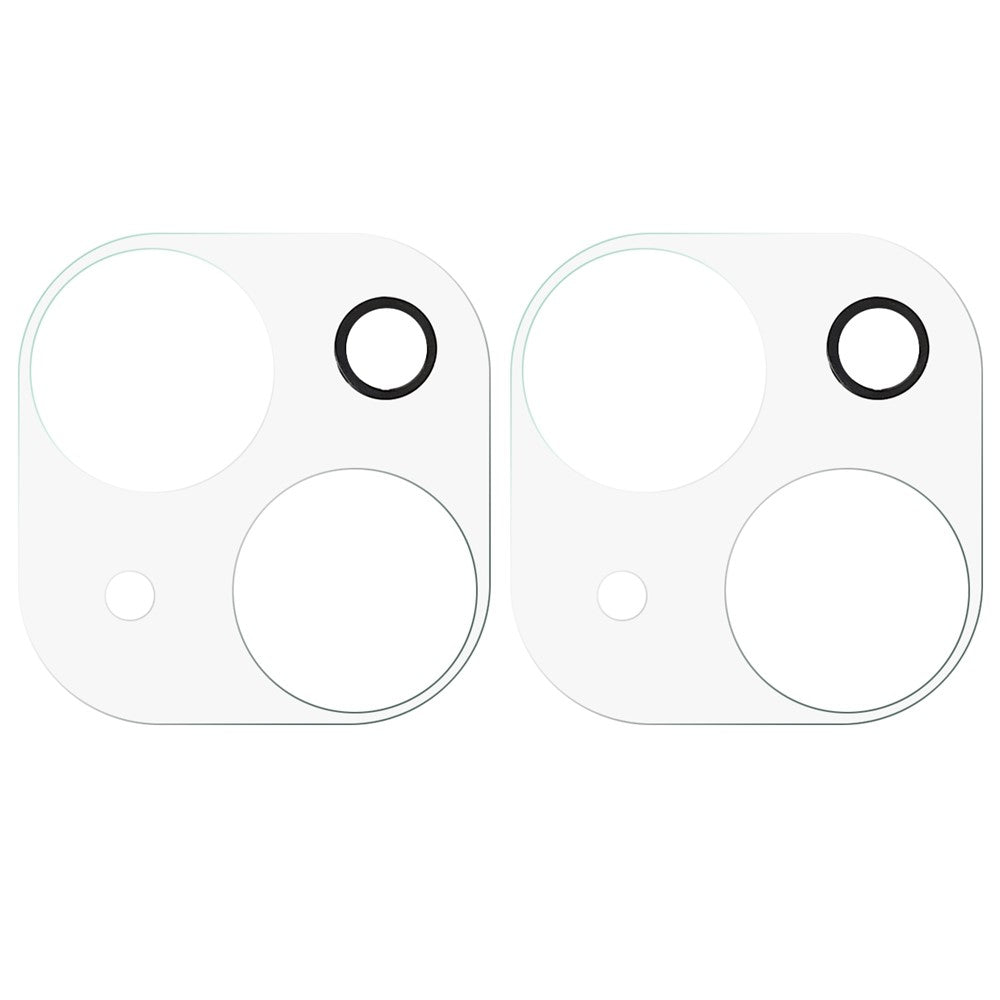 For iPhone 14 6.1 inch / 14 Plus 6.7 inch 2Pcs / Pack Rear Back Camera Lens 3D Arc Edge Tempered Glass HD Clarity Lens Film