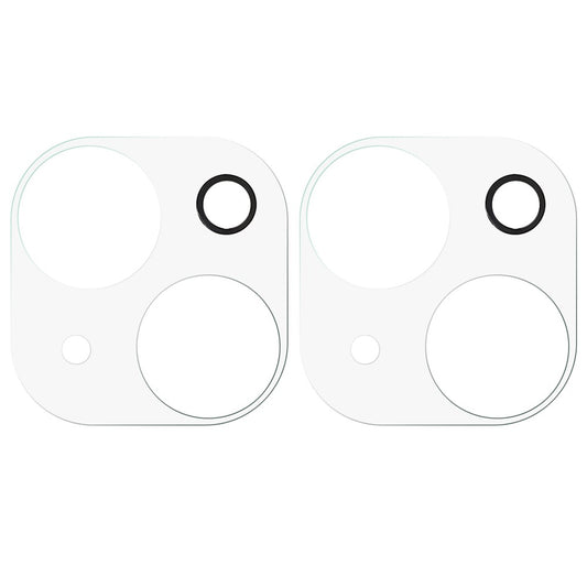 For iPhone 14 6.1 inch / 14 Plus 6.7 inch 2Pcs / Pack Rear Back Camera Lens 3D Arc Edge Tempered Glass HD Clarity Lens Film