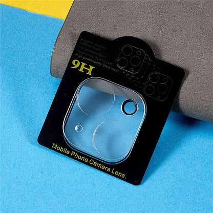 For iPhone 14 6.1 inch / 14 Plus 6.7 inch 2Pcs / Pack Rear Back Camera Lens 3D Arc Edge Tempered Glass HD Clarity Lens Film