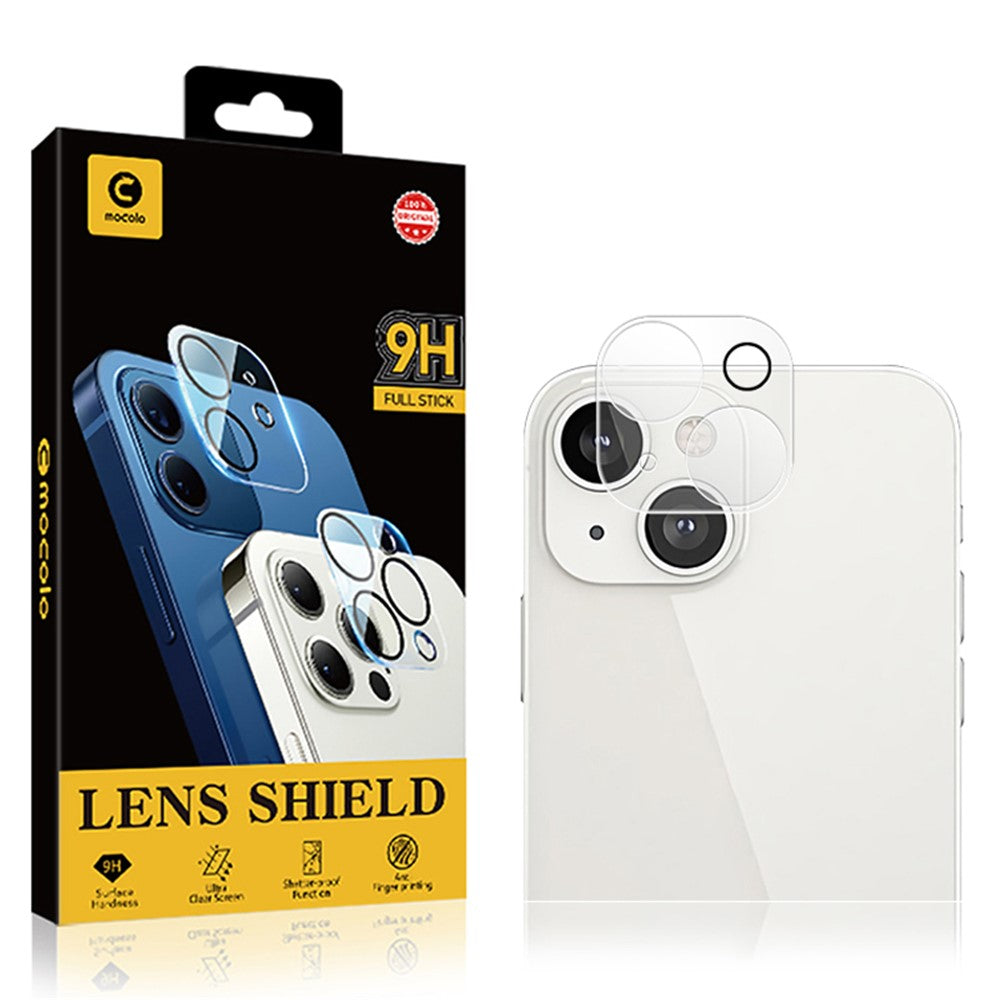 MOCOLO for iPhone 14 6.1 inch Silk Printing 9H Wear-resistant Waterproof Tempered Glass Back Camera Lens Protector