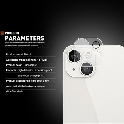 MOCOLO for iPhone 14 Plus 6.7 inch Anti-scratch Silk Printing 9H Explosion-proof Tempered Glass Back Camera Lens Protector