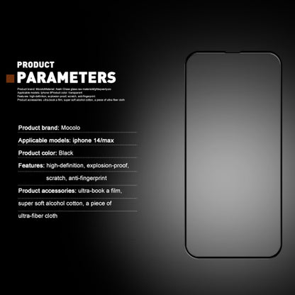 MOCOLO for iPhone 14 Plus 6.7 inch No Bubble Anti-stains Full Coverage 3D Curved Edges Screen Protector HD Tempered Glass Film Full Glue