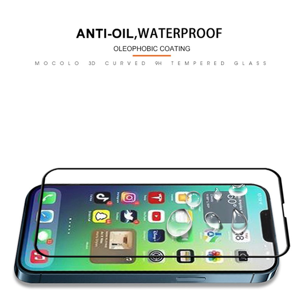 MOCOLO for iPhone 14 Plus 6.7 inch No Bubble Anti-stains Full Coverage 3D Curved Edges Screen Protector HD Tempered Glass Film Full Glue