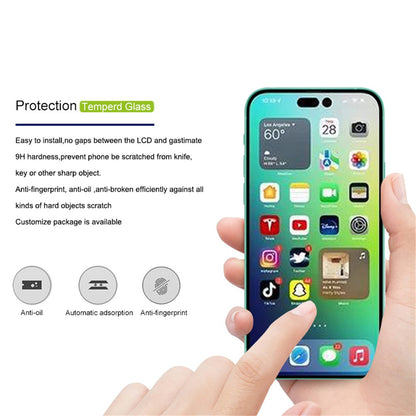 MOCOLO for iPhone 14 Pro Max 6.7 inch Full Screen Anti-fingerprint Anti-oil 3D Curved Edges Screen Protector HD Tempered Glass Film Full Glue