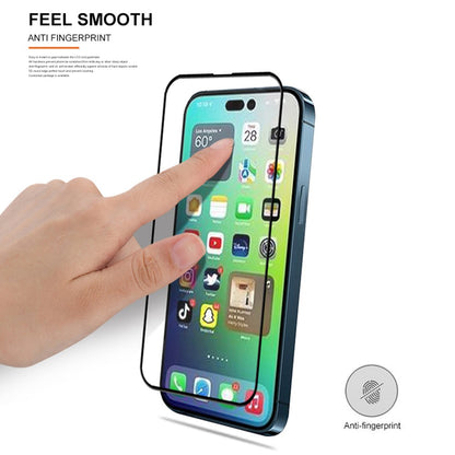 MOCOLO for iPhone 14 Pro Max 6.7 inch Full Screen Anti-fingerprint Anti-oil 3D Curved Edges Screen Protector HD Tempered Glass Film Full Glue