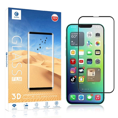 MOCOLO for iPhone 14 Pro Max 6.7 inch Full Screen Anti-fingerprint Anti-oil 3D Curved Edges Screen Protector HD Tempered Glass Film Full Glue