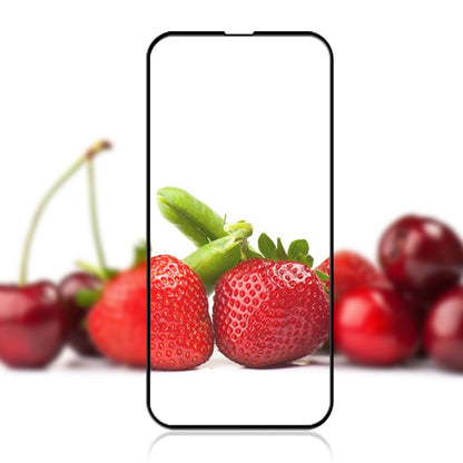 MOCOLO For iPhone 14 Plus 6.7 inch Silk Printing HD Full Glue Tempered Glass Secondary Strengthening Anti-scratch Full Screen Protector