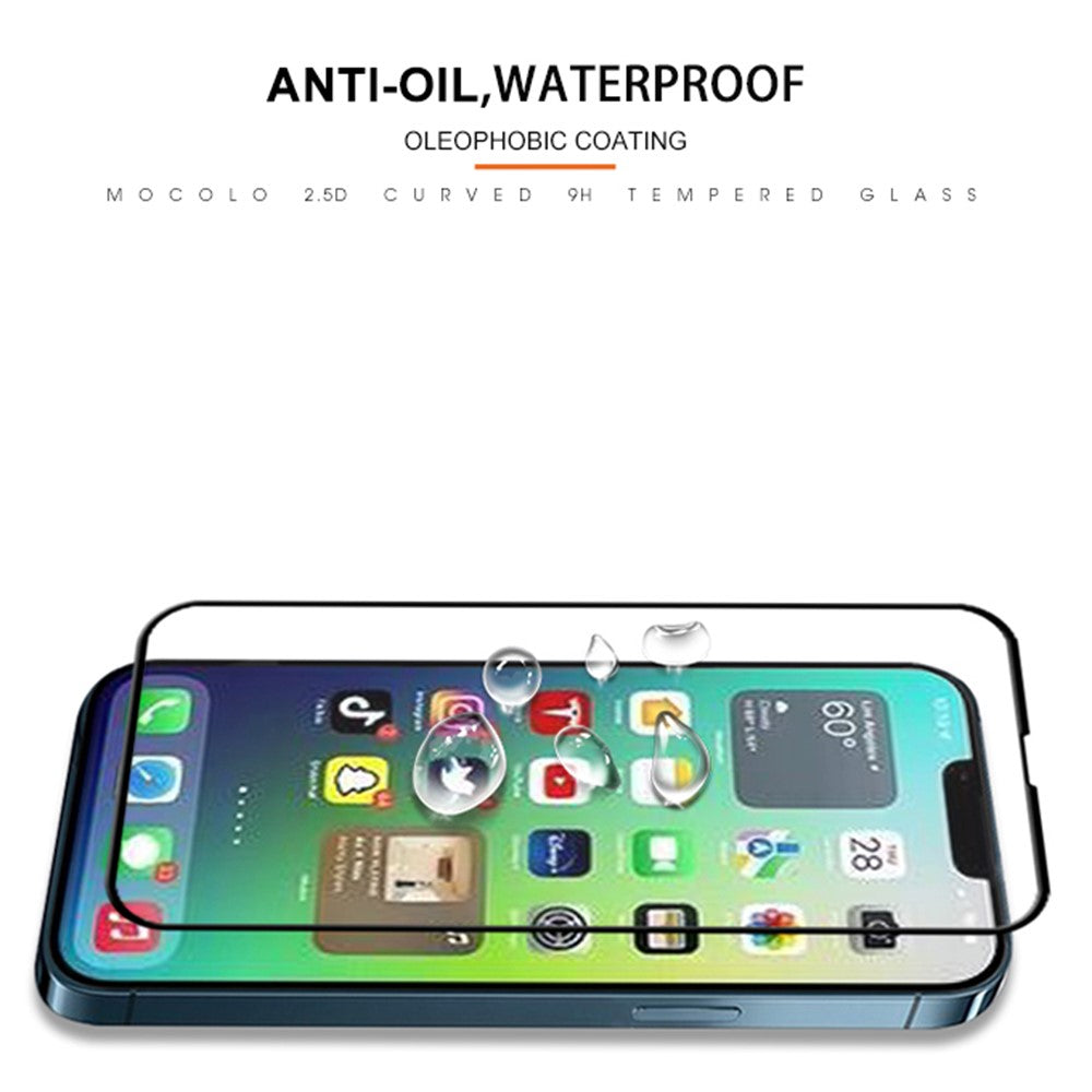 MOCOLO For iPhone 14 Plus 6.7 inch Silk Printing HD Full Glue Tempered Glass Secondary Strengthening Anti-scratch Full Screen Protector