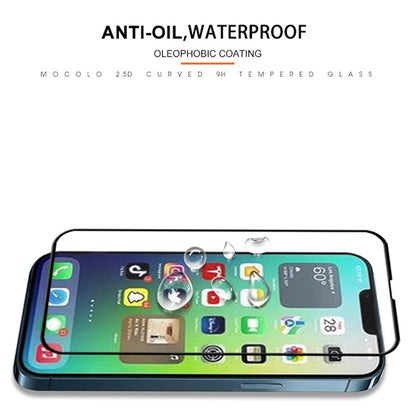 MOCOLO For iPhone 14 Plus 6.7 inch Silk Printing HD Full Glue Tempered Glass Secondary Strengthening Anti-scratch Full Screen Protector