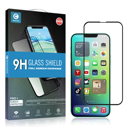 MOCOLO For iPhone 14 Plus 6.7 inch Silk Printing HD Full Glue Tempered Glass Secondary Strengthening Anti-scratch Full Screen Protector