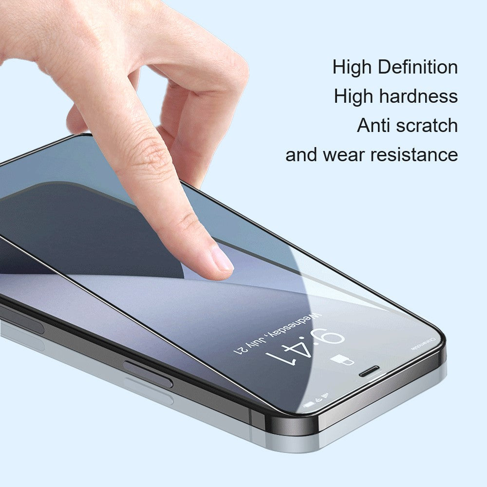 AMORUS For iPhone 14 Plus 6.7 inch Silk Printing Full Glue Tempered Glass Film, Secondary Strengthening Full Screen Protector