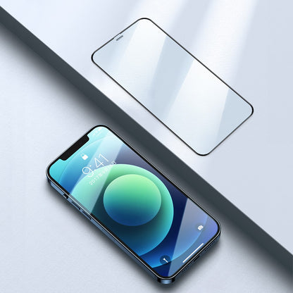 AMORUS For iPhone 14 Plus 6.7 inch Silk Printing Full Glue Tempered Glass Film, Secondary Strengthening Full Screen Protector