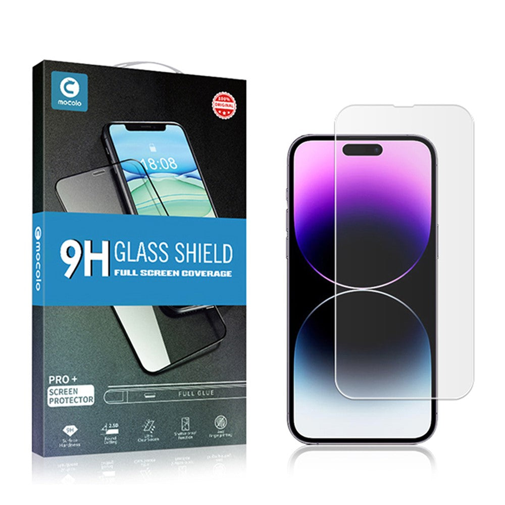 MOCOLO For iPhone 14 Pro Max Crystal Clear Phone Screen Protector Anti-Scratch Full Glue Tempered Glass Film